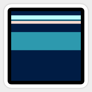 An unparagoned recipe of Oxford Blue, Deep Sea Blue, Christmas Blue, Pale Cyan and Pale Pink stripes. - Sociable Stripes Sticker